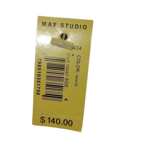 *NEW* Max Studios Ladies White Corduroy Straight Leg Pants Size 4 - Picture 8 of 10